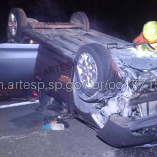 Duas pessoas morrem em grave capotamento ocorrido na Rodovia Castello Branco