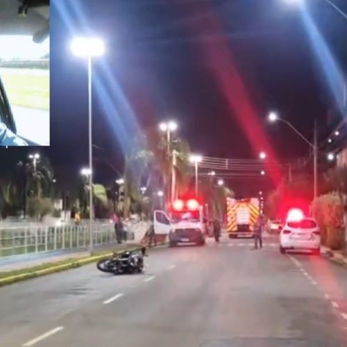 Motociclista conduzindo uma BMW F800 morre após colisão com ciclista em avenida no interior de SP