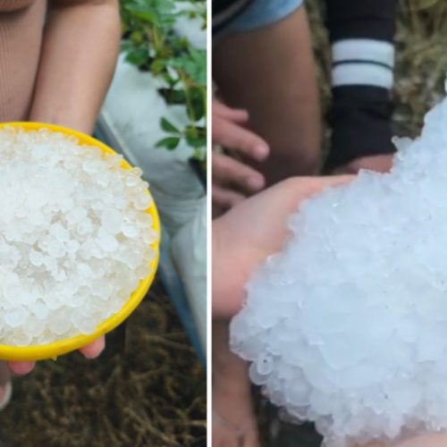 Temporal com granizo de ontem, sábado (18/04), causa destruição no interior de SP
