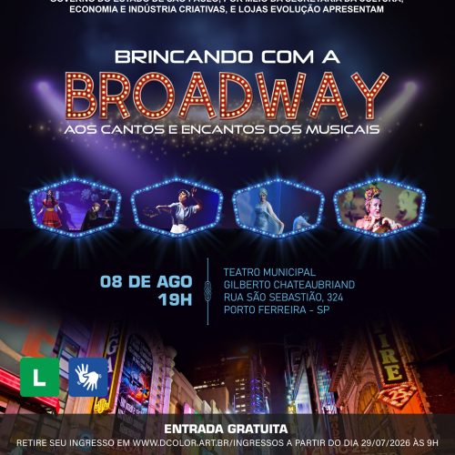 Porto Ferreira recebe musical gratuito inspirado nos grandes sucessos da Broadway