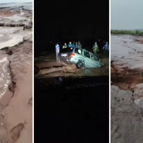 Chuvas intensas causam queda de pontes e interditam estradas em Santa Rosa de Viterbo