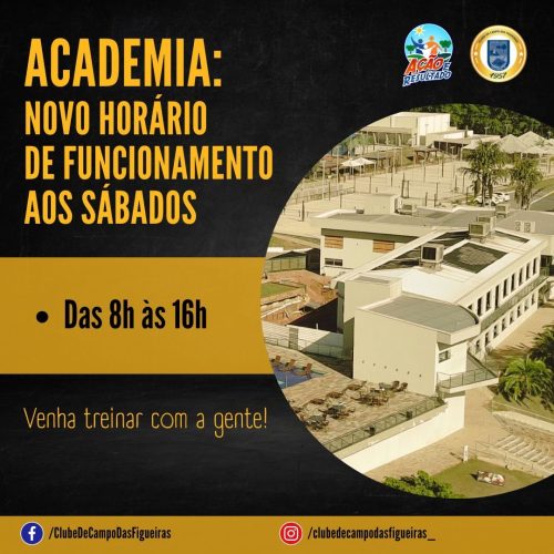 Clube de Campo das Figueiras amplia horário da academia aos sábados