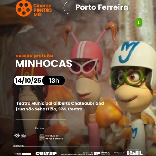 Cultura em cena: Porto Ferreira exibe animação “Minhocas” em sessão gratuita do Pontos MIS