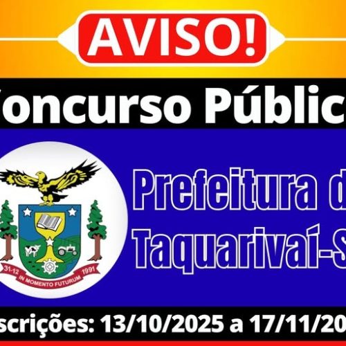 Prefeitura de Taquarivaí (SP) abre concurso público com salários de até R$ 14,5 mil