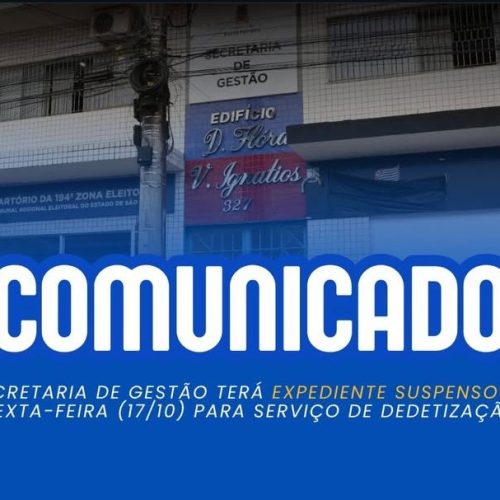 Secretaria de Gestão suspende expediente nesta sexta-feira (17) para dedetização