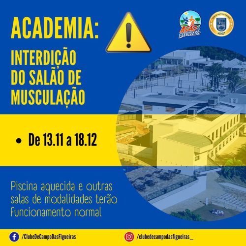 Academia do Clube de Campo das Figueiras passará por revitalização