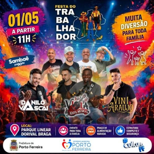 Festa do Trabalhador movimenta Porto Ferreira no dia 1º de maio