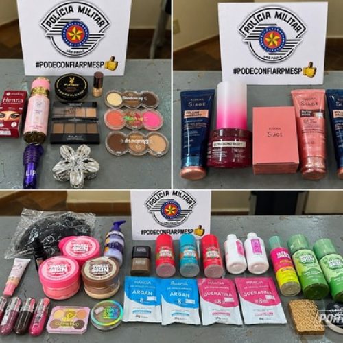 Adolescentes são flagrados com mochilas cheias de cosméticos em Santa Cruz das Palmeiras