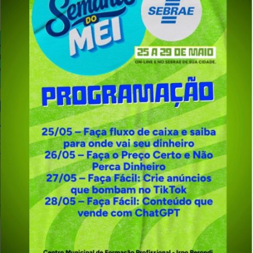 Semana do MEI terá capacitações gratuitas para empreendedores em Porto Ferreira