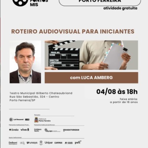 Oficina gratuita ensina técnicas de roteiro audiovisual para iniciantes em Porto Ferreira