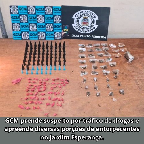 Suspeito de tráfico é preso pela GCM em Porto Ferreira durante patrulhamento no Jardim Esperança