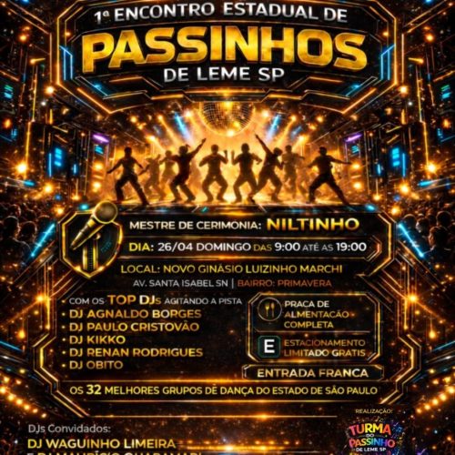 Leme recebe 1º encontro estadual de passinhos com entrada gratuita neste domingo (26/04)