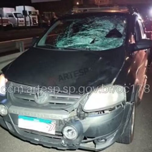 Pedestre morre após ser atropelado na altura do quilômetro 104 da SP-270 na noite de ontem, sexta-feira (09/01)