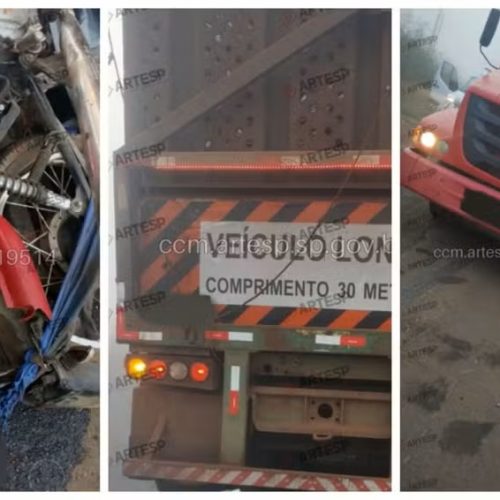 Duas pessoas morrem em acidente envolvendo moto e carreta na SP-215 em Casa Branca