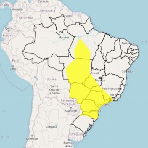 Alerta amarelo indica risco de chuvas intensas em várias regiões do Brasil