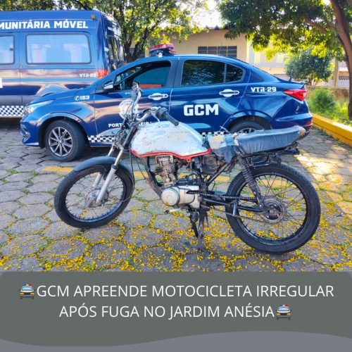 GCM de Porto Ferreira apreende motocicleta irregular após fuga no Jardim Anésia
