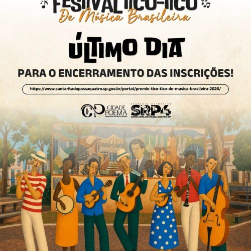 Inscrições para o Festival Tico-Tico de Música Brasileira terminam nesta terça-feira em Santa Rita do Passa Quatro