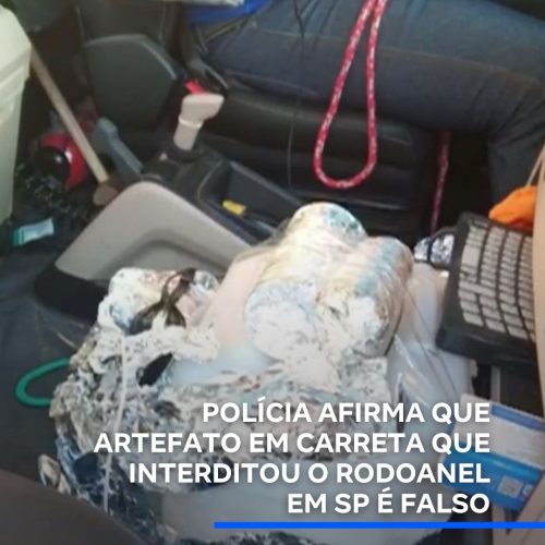 Carreta bloqueia rodoanel após motorista ser alvo de sequestro e suspeita de bomba
