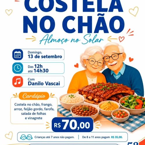 Costela fogo no chão do Solar dos Jovens de Ontem une sabor e solidariedade em setembro