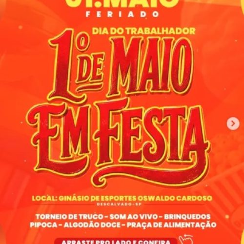 Descalvado prepara programação especial para o Dia do Trabalhador