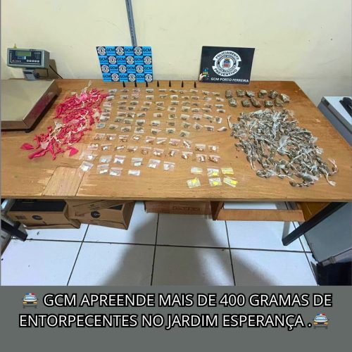 GCM apreende mais de 600 gramas de drogas em três ocorrências em Porto Ferreira