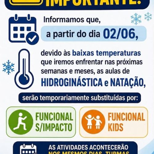 Porto Ferreira suspende temporariamente aulas de hidroginástica e natação durante período de frio