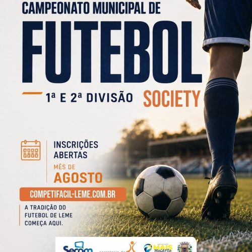 Campeonato Municipal de Futebol Society abre inscrições para equipes de Leme