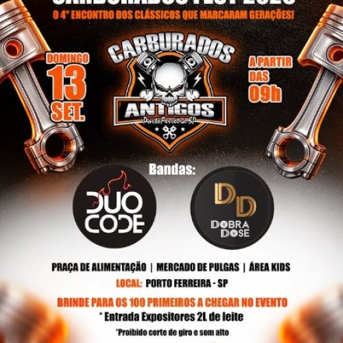 Carburados Fest 2026 reúne apaixonados por carros clássicos em Porto Ferreira