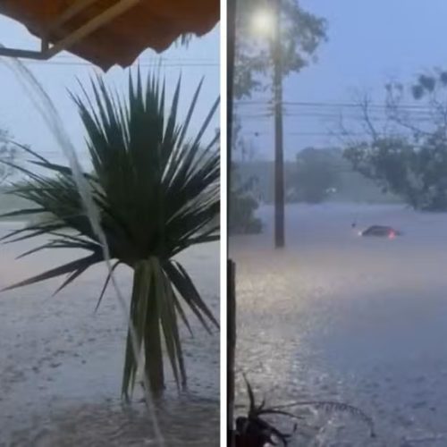 Mulher morre após carro ser arrastado por enxurrada