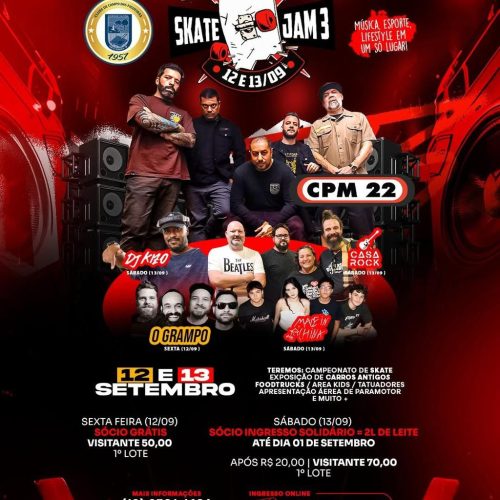 Skate Jam 3 promete agitar Porto Ferreira com shows, esporte e solidariedade