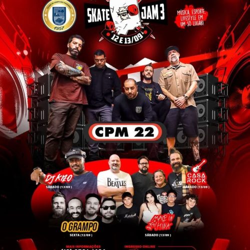 Clube de Campo de Porto Ferreira traz CPM 22 e muitas atrações para o Skate Jam 3 nesta sexta e sábado
