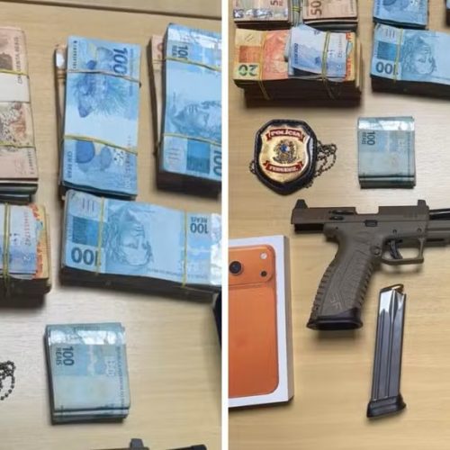 Suspeito de narcotráfico internacional é preso com R$ 62 mil e arsenal