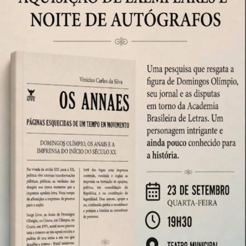 Lançamento de livro resgata trajetória de Domingos Olímpio e a imprensa do início do século XX
