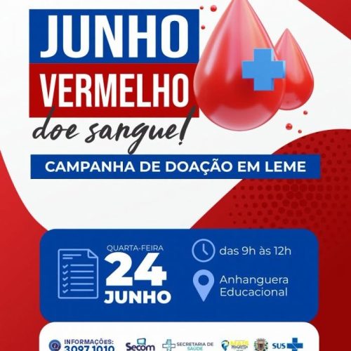 Doação de sangue mobiliza campanha Junho Vermelho em Leme