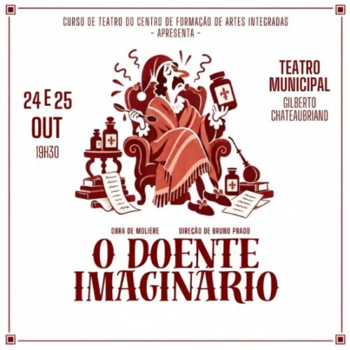 Curso de teatro apresenta o clássico “O doente imaginário” em Porto Ferreira