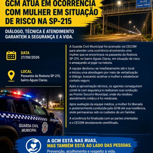 GCM de Porto Ferreira atende ocorrência com mulher em situação de risco na SP-215