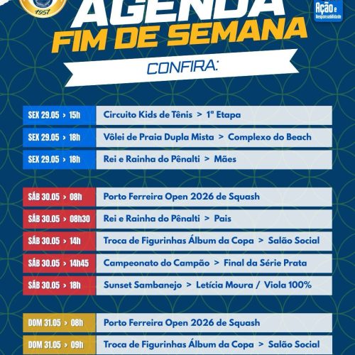 Clube de Campo das Figueiras divulga programação esportiva e musical do fim de semana