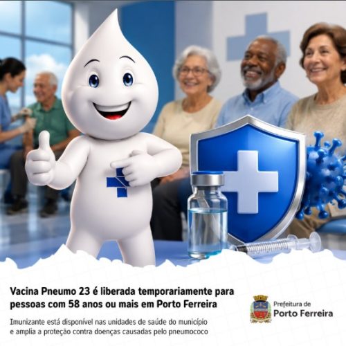 Vacina Pneumo 23 é liberada temporariamente para moradores de Porto Ferreira com 58 anos ou mais