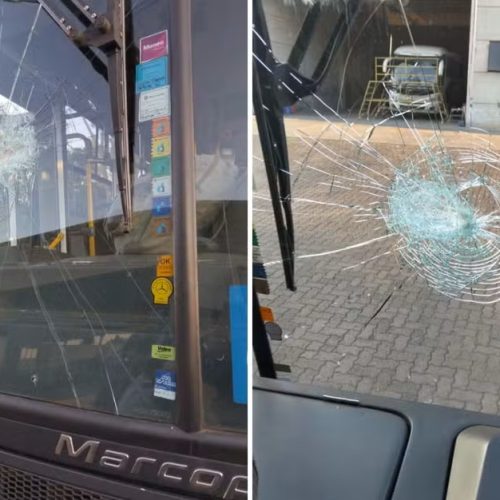 Ônibus é atingido por pedras durante trajeto em Ribeirão Preto