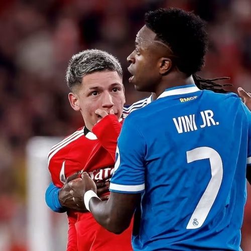 Uefa suspende Prestianni por suposto ato racista contra Vini Jr. na Champions