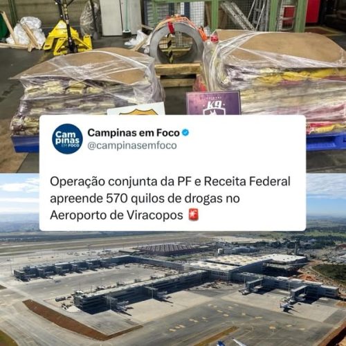 Meia tonelada de Cocaína é apreendida em carga de café no aeroporto de Viracopos