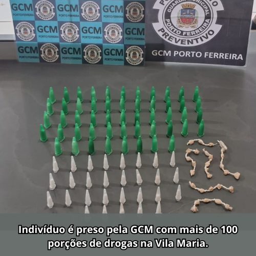 Homem é preso por tráfico de drogas em Porto Ferreira após ação da GCM na Vila Maria