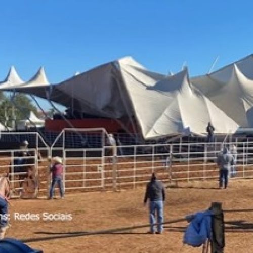 Vendaval derruba parte de camarotes da Eapic em São João da Boa Vista