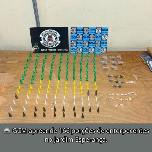 GCM de Porto Ferreira retira 166 porções de drogas das ruas em ação no Jardim Esperança