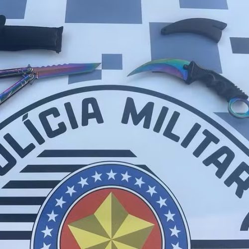 Estudante é flagrado com faca e canivete em escola