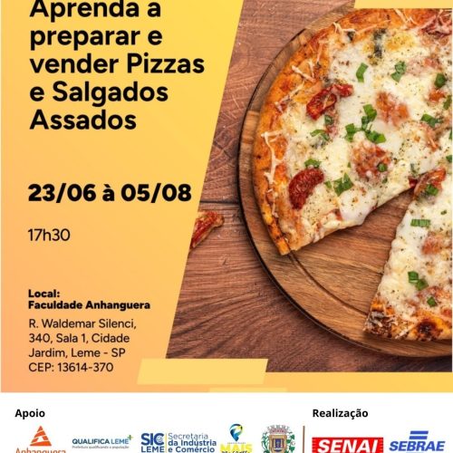 Leme abre inscrições para curso gratuito de fabricação de pizzas e salgados assados