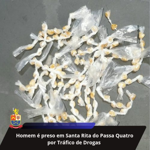 Homem é preso com 140 porções de crack em Santa Rita do Passa Quatro