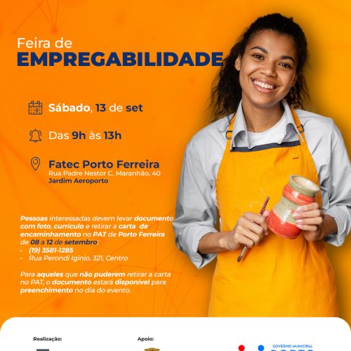 PAT abre inscrições para participação na Feira da Empregabilidade em Porto Ferreira