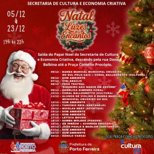 Natal luzes e encantos anima Porto Ferreira em dezembro