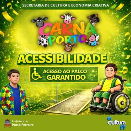 CarnaPorto 2026 terá estrutura acessível para PCD e autistas em Porto Ferreira